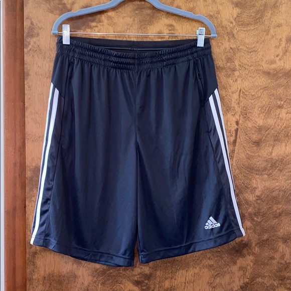 Adidas Grey Three Strip Logo Men Active Shorts - Picture 5 of 8